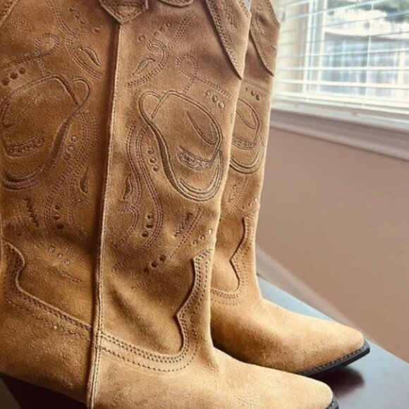 Zara Suede cowboy boots - Picture 5 of 7